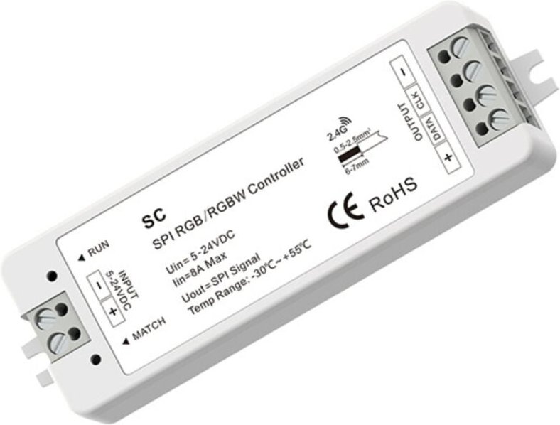 RGB / RGBW SPI Controller für smarte IC LED-Streifen 5-24V - RF