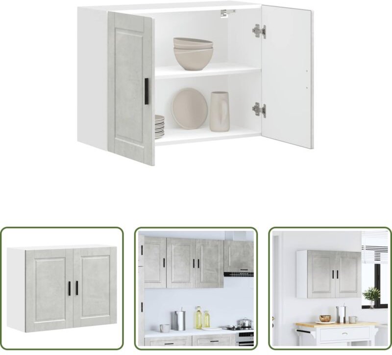 Küchenwandregal - Küchen-Hängeschrank Porto Betongrau Holzwerkstoff