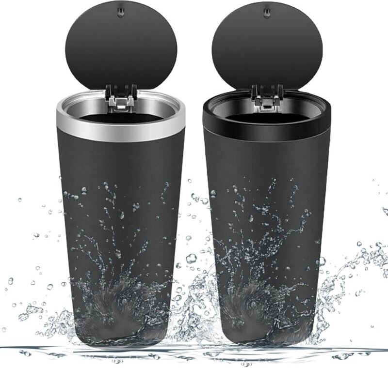 Thumbnail - Pack Auto-Mülleimer mit Deckel, Mini-Fahrzeug-Mülleimer, Getränkehalter, tragbarer Mülleimer für Auto, Zuhause, Küche, B...