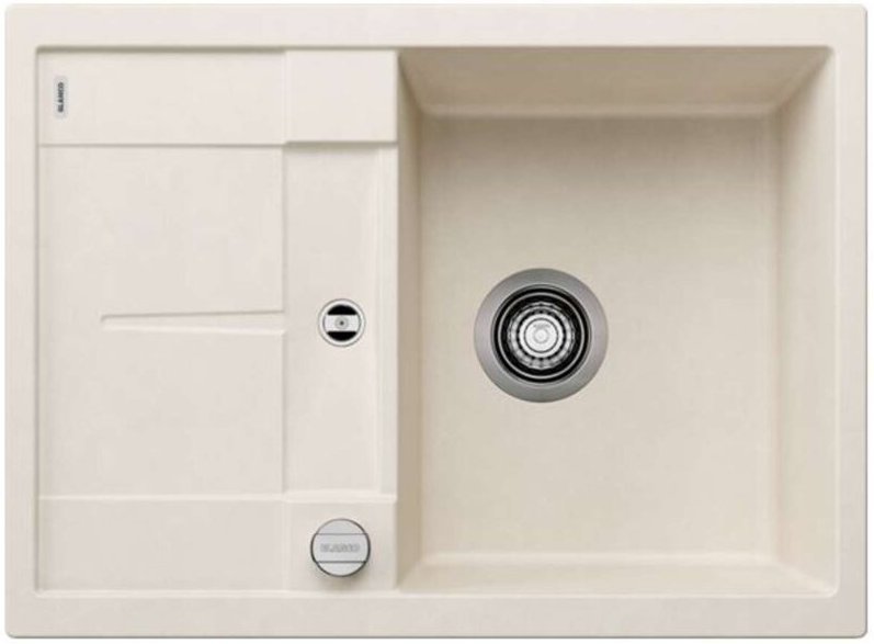 Metra 45 - Silgranitspüle, 68x50 cm, mit Ablaufbedienung, soft weiß 527102 - Blanco