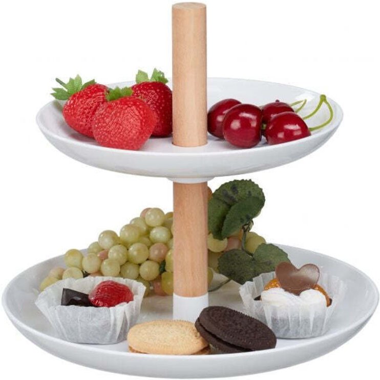 Etagere in zwei etagen kunststoff und holz