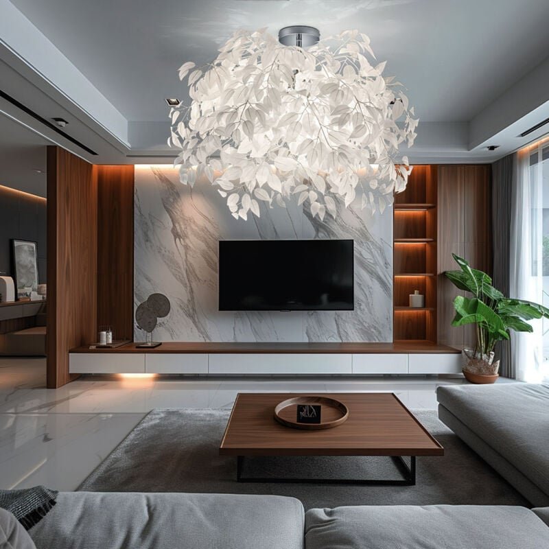 Deckenleuchte Wohnzimme RL ampe Deckenlampe Schlafzimme RL euchte im Blüten Design, Metall Kunststoff Chrom weiß, 3x E14...