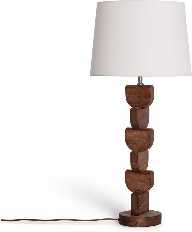 Tischlampe aus Holz Dagmar ILUZZIA Weiß