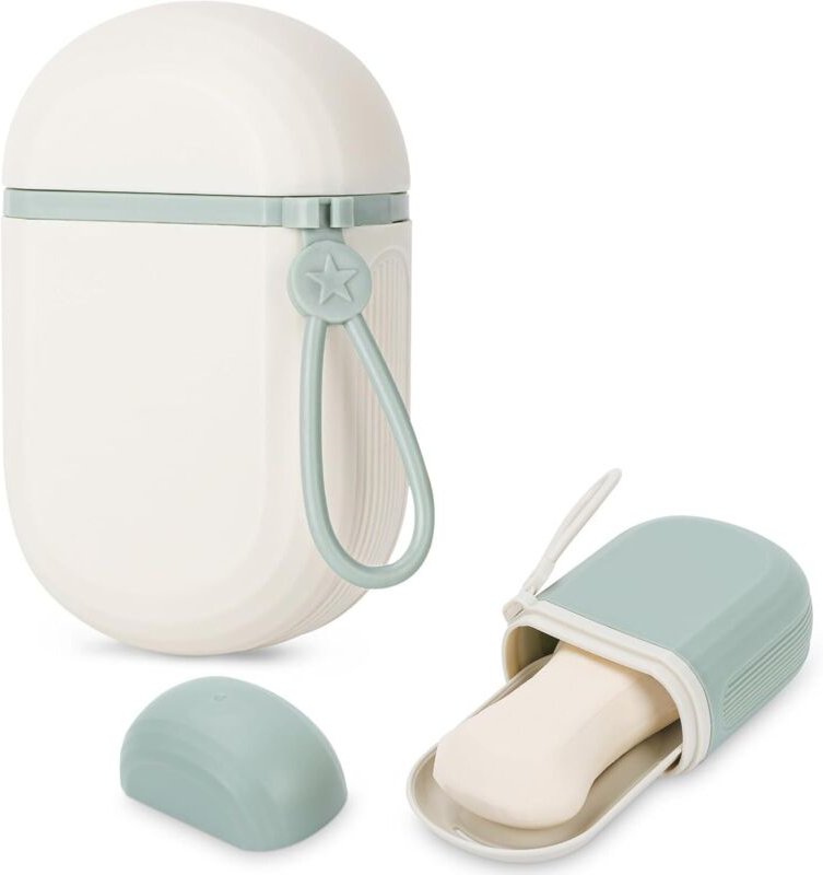 Set mit 2 auslaufsicheren Reiseseifenbehältern – mit dicht schließenden Deckeln, ideal für Wandern, Camping und Badezimm...