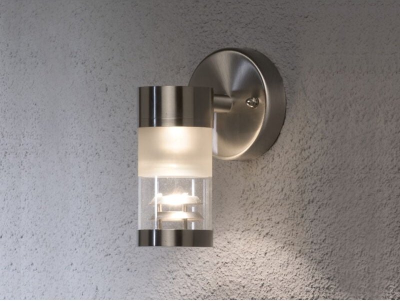 Konstsmide - Dimmbare Außenwandleuchte bolzano in Edelstahl, Fassadenbeleuchtung modern