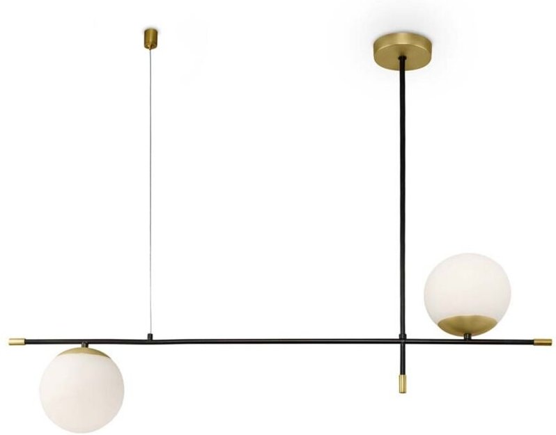 Pendelleuchte Hängelampe Deckenlampe Esszimmerleuchte Matt-Gold 2-Flammig l 95cm