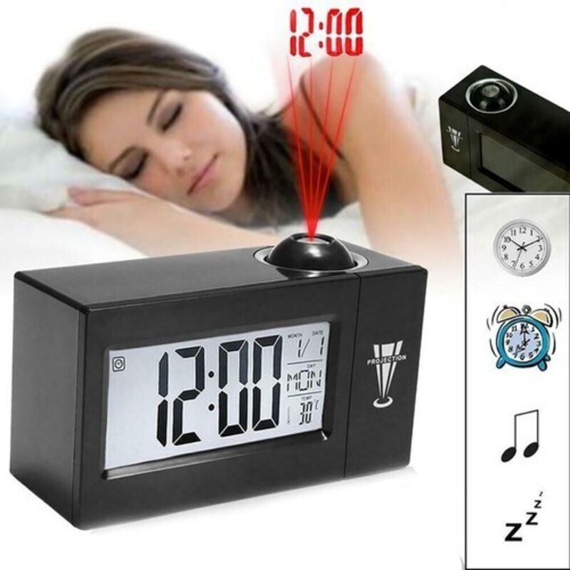 Digitalerweckerlcd-Uhrmitled-Projektorhygrometertemperaturdatumuhrzeit