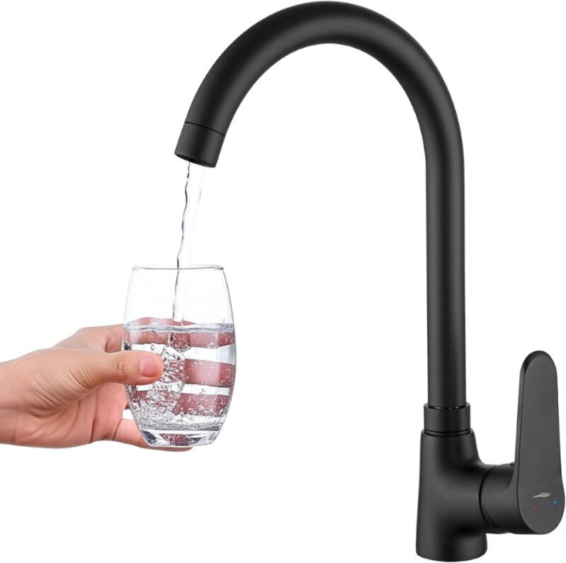 ATEZ Kuchinox Schwarze Standarmatur mit U-Auslauf