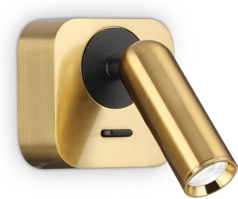 Dekorative LED-Leseleuchte, quadratisch, Messing, 3000 k, 3,5 w