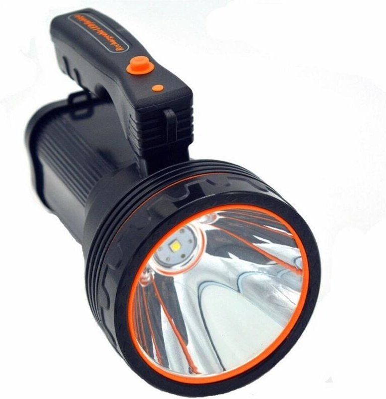 Wiederaufladbare LED-Taschenlampe, scharf, schwarz