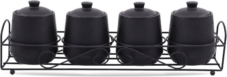 4er-Set Gewürzbehälter MAESTRO BLACK MR-20001-04CS