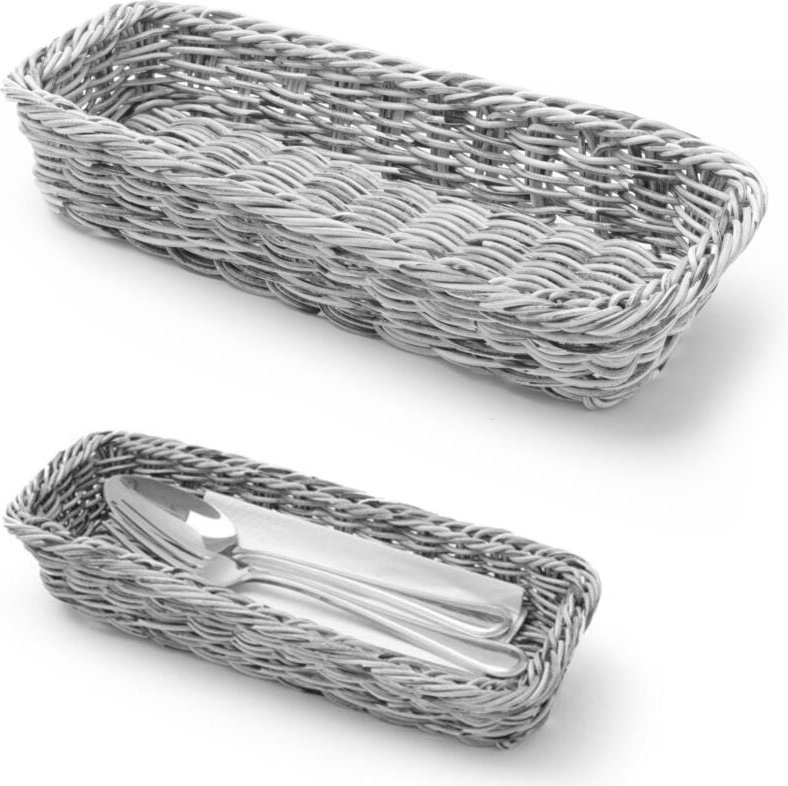 Besteckkorb für Gabeln, Messer, Löffel, grau meliert 270x100x45 mm - Hendi 426081