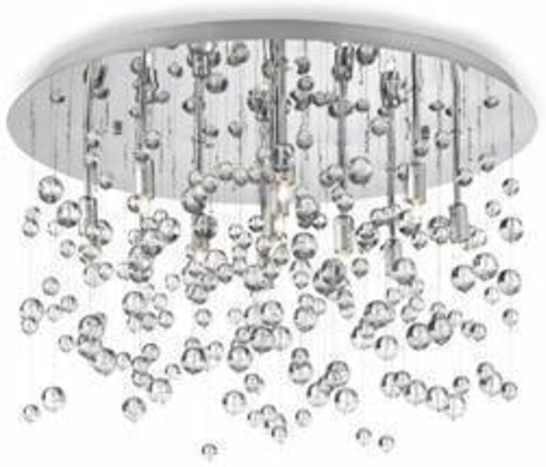 Ideal Lux - Neve - 8 leichte mittel geblasene Glasblasen Deckenanhänger Chrom, G9