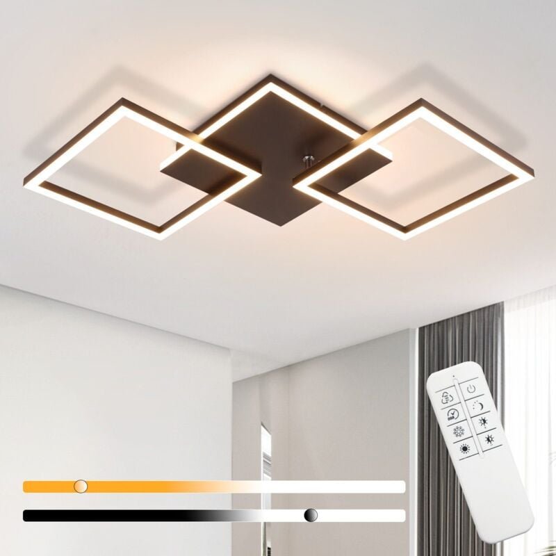 Deckenlampe led Deckenleuchte Wohnzimmer - 32W Dimmbar Wohnzimmerlampe Modern Design Schwarz Küchenlampe mit Fernbedienu...
