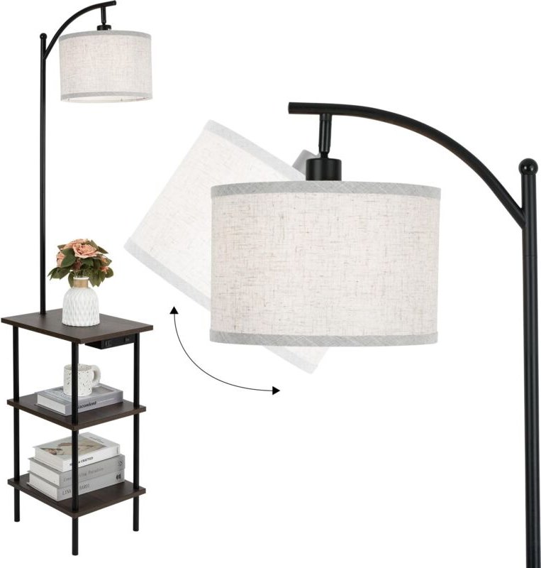 Stehlampe Wohnzimmer mit Tisch Holz Vintage