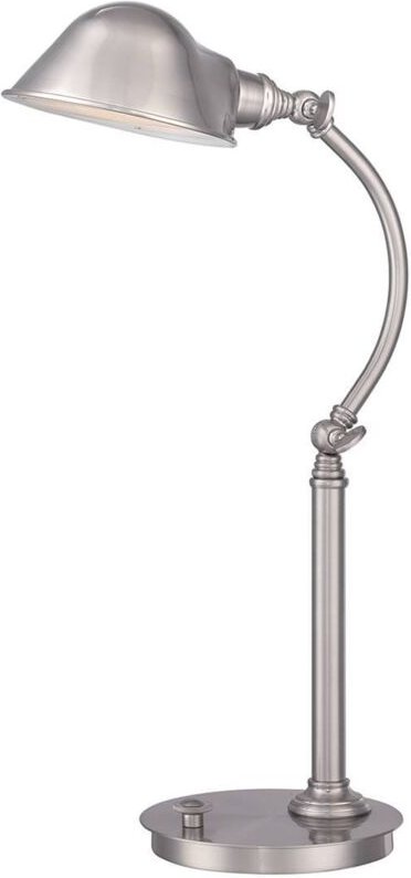 Tischlampe Schreibtischlampe led Beistelllampe Nachttischlampe Nickel h 53 cm