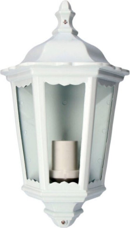 Wandleuchte aus Aluminium und Glas, IP44, E27, 100 W, weiße Farbe, 25 x 12 x 43 cm, Modell Milan EDM