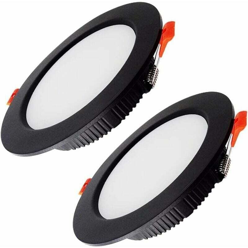 Lablanc - 2 ultraflache schwarze LED-Einbaustrahler, 5 w runde LED-Deckeneinbaustrahler, IP44
