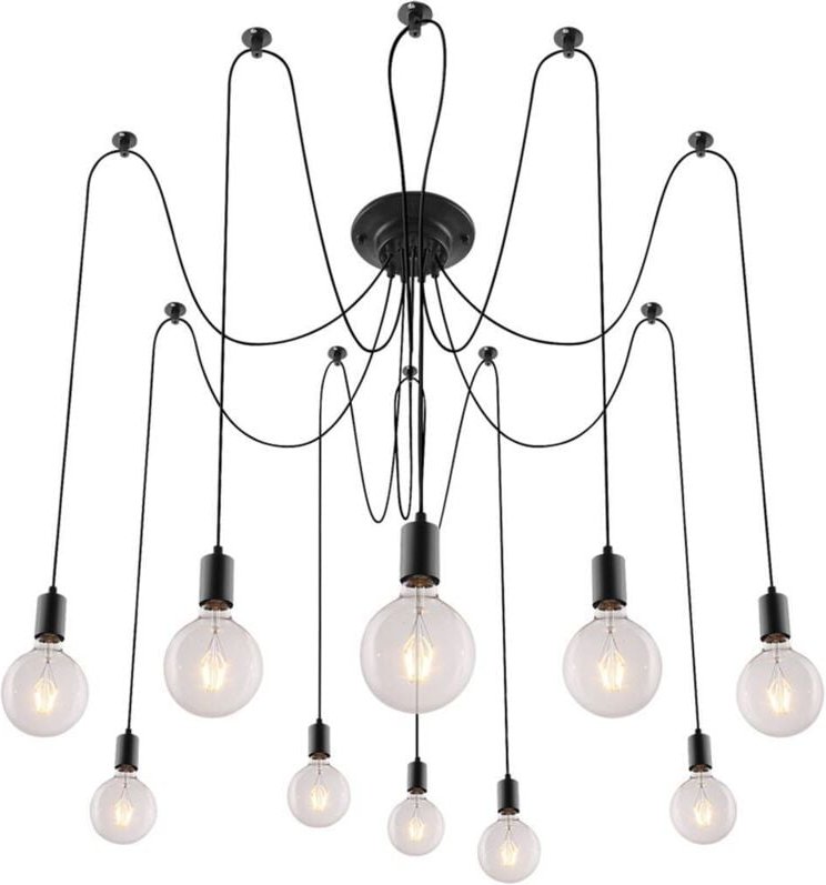 Spider Pendelleuchte 10 Glühbirnen E27 10x60W mattschwarz 2224 Caspar Rabalux