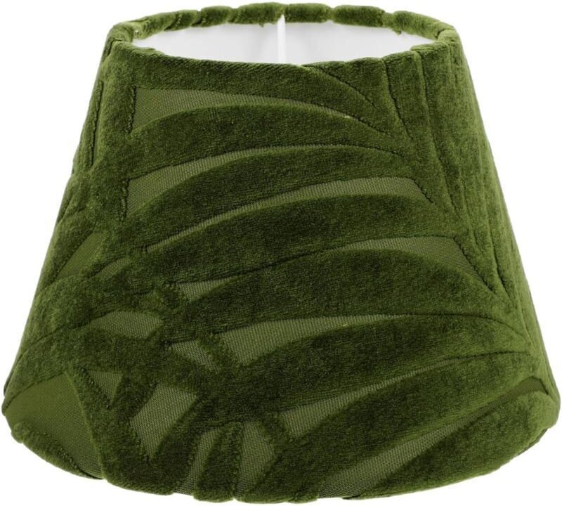 Lampenschirm aus Wolle, 20 x 20 x 14 cm, für Schreibtisch- und Nachttischlampe, dekorativ mit geprägtem Blattmuster für ...