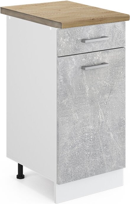Küchenunterschrank R-Line, Beton, 40 cm , ap Eiche Vicco
