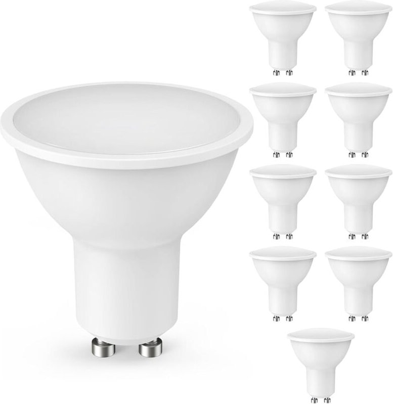 Ersandy - GU10 LED-Lampe, 10 Stück, led GU10 5 w, entspricht 50 w Halogenlampe, warmweiß 3000 k, 450 lm, heller Augensch...