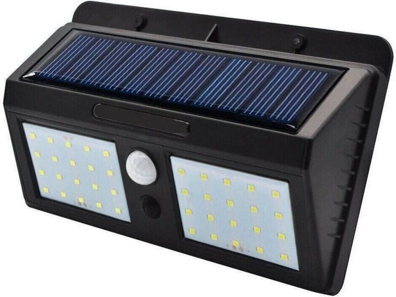 Trade Shop Traesio - Trade Shop - licht-spotlight 40 led solar-panel wiederaufladbar bewegungssensor -
