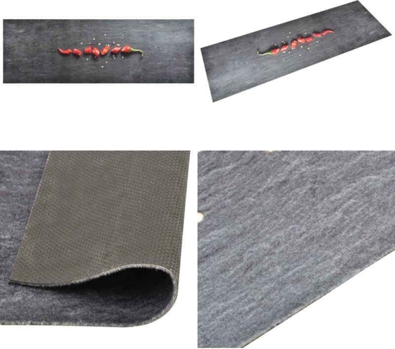 Küchenteppich Waschbar Peperoni 60x300 cm - Bodenmatte - Küchenläufer - Teppich - Wohnzimmerteppich - Esszimmerteppich -...