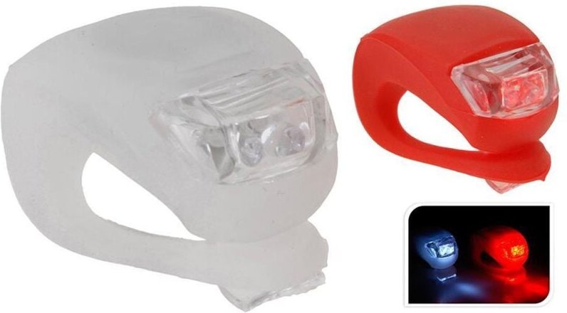 Dunlop - Set mit 2 Fahrrad-Signalleuchten vorne und hinten, 1x4LR1130-Batterien inklusive