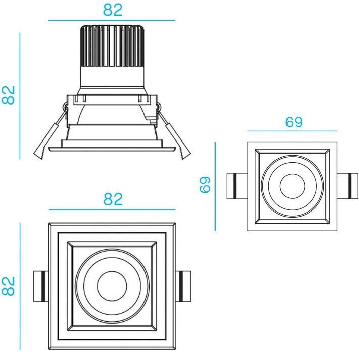 Nobile - 8.5W 4000K doppelt gerahmter runder LED-Einbaustrahler Weiß D1R/40/4K/W