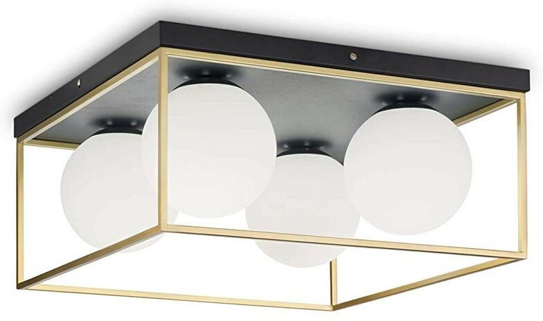 Ideal Lux - Lingotto - 4 Light Globe Deckenleuchte Antik Messing