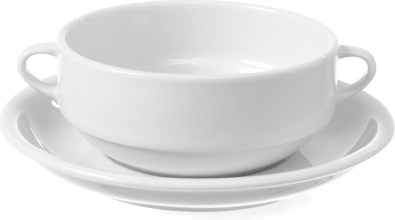Weißer Suppentopf aus Porzellan OPTIMA 380 ml, 12er-Set - Hendi 770924