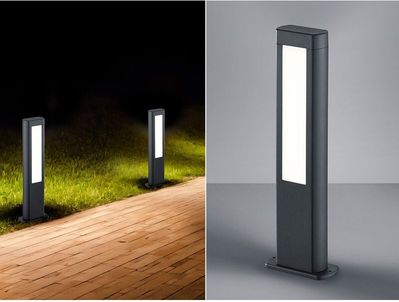 Trio Leuchten - 2er set led Wegeleuchten Anthrazit / Acrylglas Weiß, IP54, Höhe 50cm