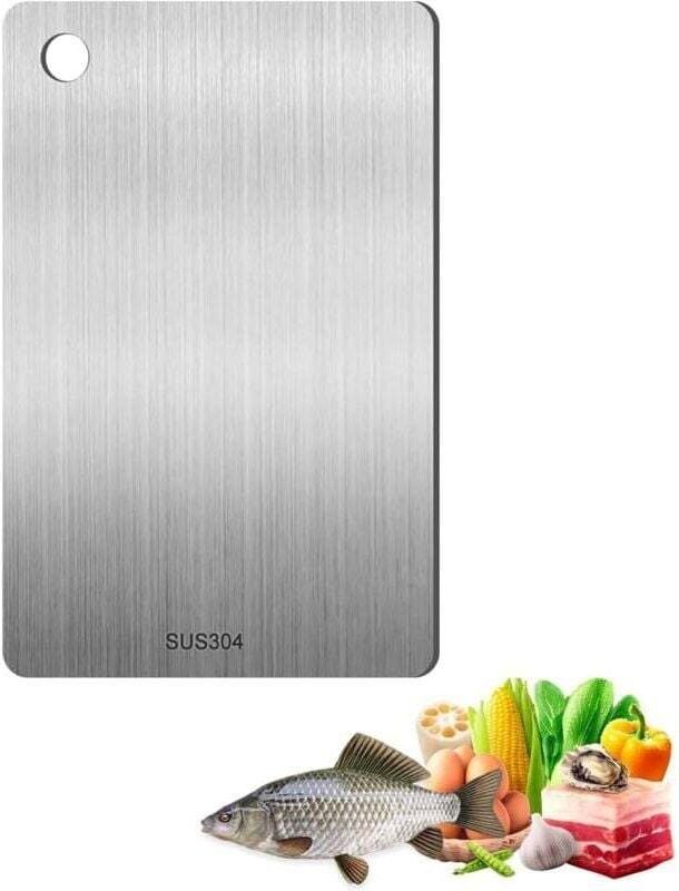 Schneidebrett aus Titan – Edelstahl – Beidseitig verwendbar – Lebensmittelecht – Leicht zu reinigen und frei von Verunre...