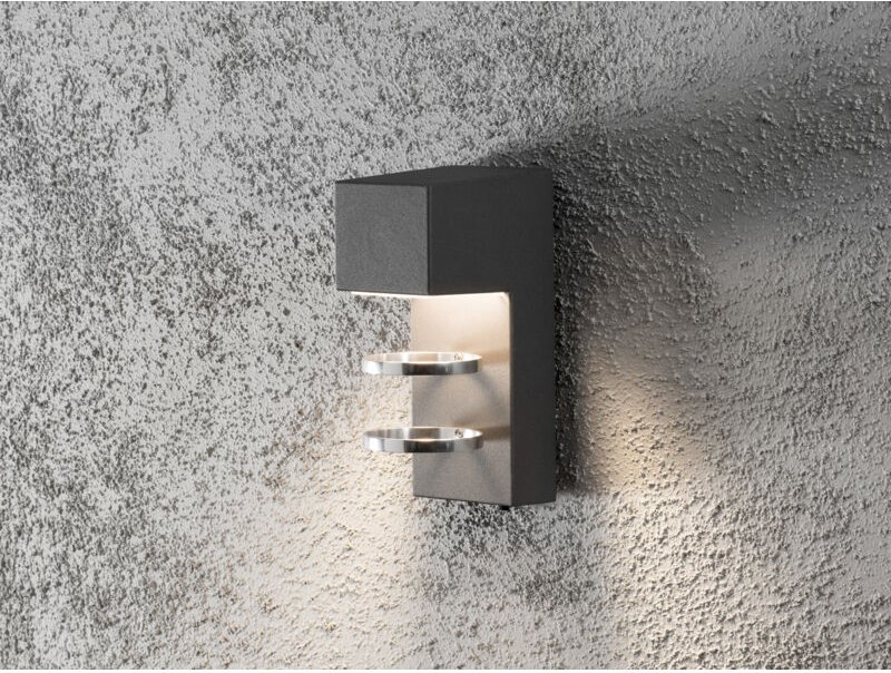 Konstsmide - Elegante Wandleuchte acerra, anthrazit, 5 Watt led, 400 Lumen, IP54