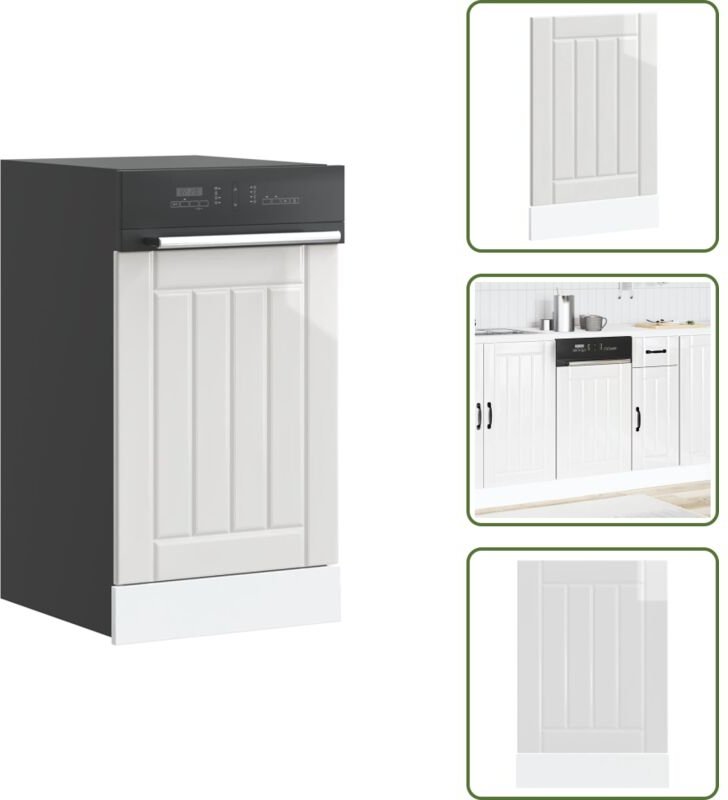 The Living Store - vidaXL Geschirrspülerblende Lucca Hochglanz-Weiß Holzwerkstoff