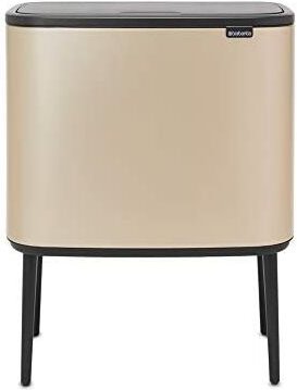 Brabantia Bo Touch Wertstoffbehälter, Stahl, Farbe Metallic Gold, 11 + 23 Liter
