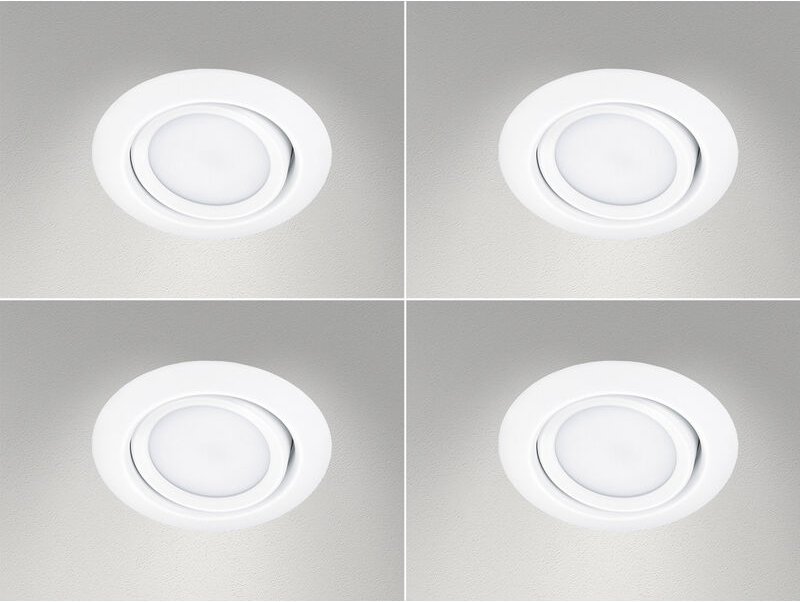 Trio Leuchten - Runder led Einbaustrahler Decke im 4er Set schwenkbar Weiß matt 5 Watt