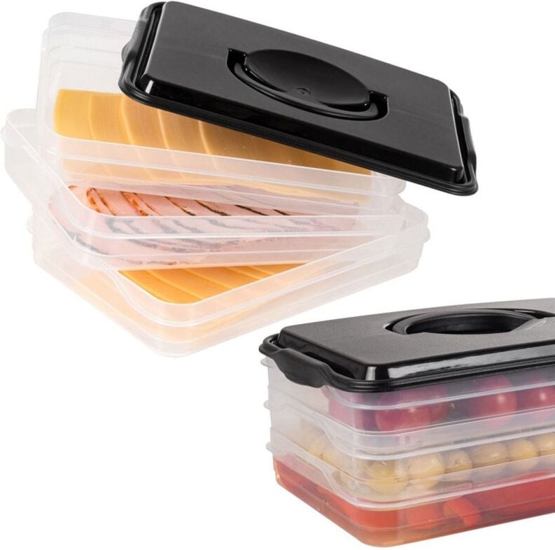 3-stufiger Küchen-Organizer für Fleisch, Käse und Lebensmittel im Kühlschrank