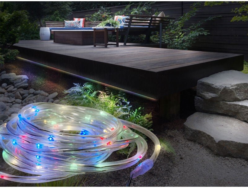 Led Solar Lichtschlauch für Außen mit rgb Beleuchtung, Länge 4,9 Meter