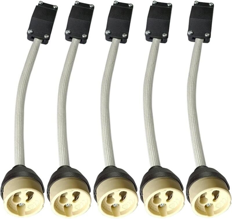 Lablanc - 5 Stück hochtemperaturbeständige GU10-Lampenfassung, Keramik-GU10-Lampenfassung mit Anschlusskasten, 0–250 v, ...