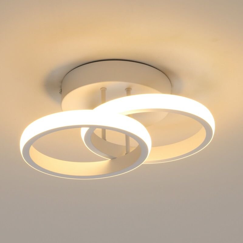 Goeco - led Deckenleuchte, 2 flammig, Moderne Runde Design Deckenlampe, 3000K Warmweiß Licht, 22W led Lampe, Silikonhüll...