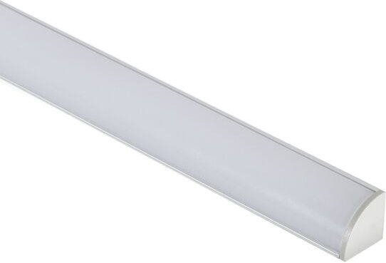 Ledkia - Aluminiumprofil Ecke rund mit durchgehender Abdeckung für LED-Streifen bis zu 10 mm Aluminium 2 m Transparente