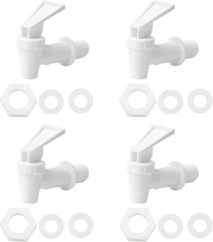 4 Stück Kunststoff Getränkespender Zapfhahn, Wasserspender Ersatzzapfen, Ersatzhahn geeignet für Kalte und heiße Getränk...