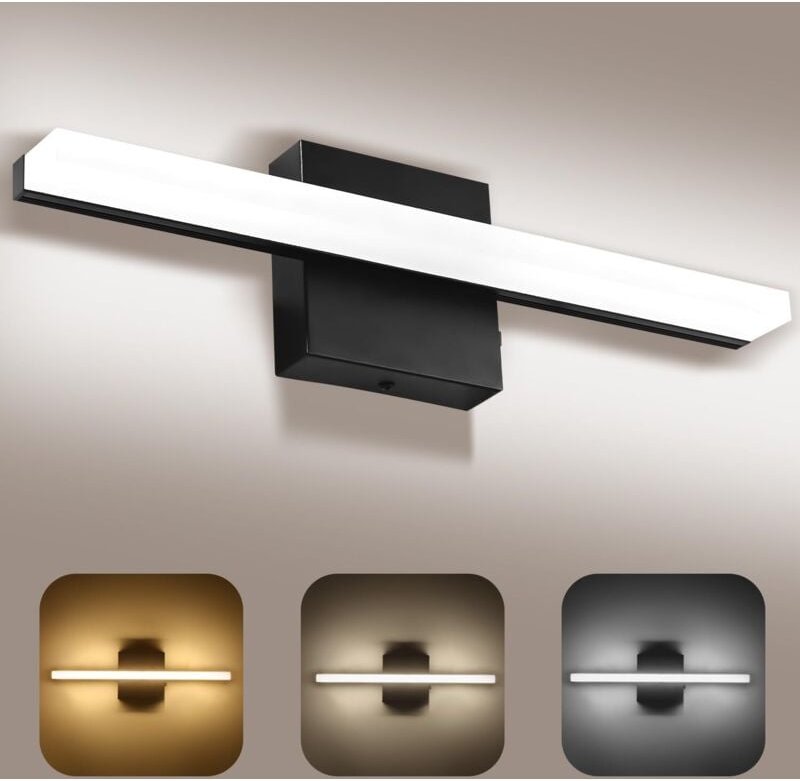 Badezimmer-Spiegelwandleuchte – 40 cm, 3000–6000 K, mit Farbtemperatureinstellung, LED-Spiegellicht, Acryl-Lampenschirm,...
