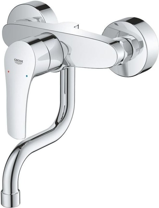 Wand-Spültisch-Einhebelmischer Eurosmart chr, schwenkb. Auslauf, Ausladung 149mm - Grohe