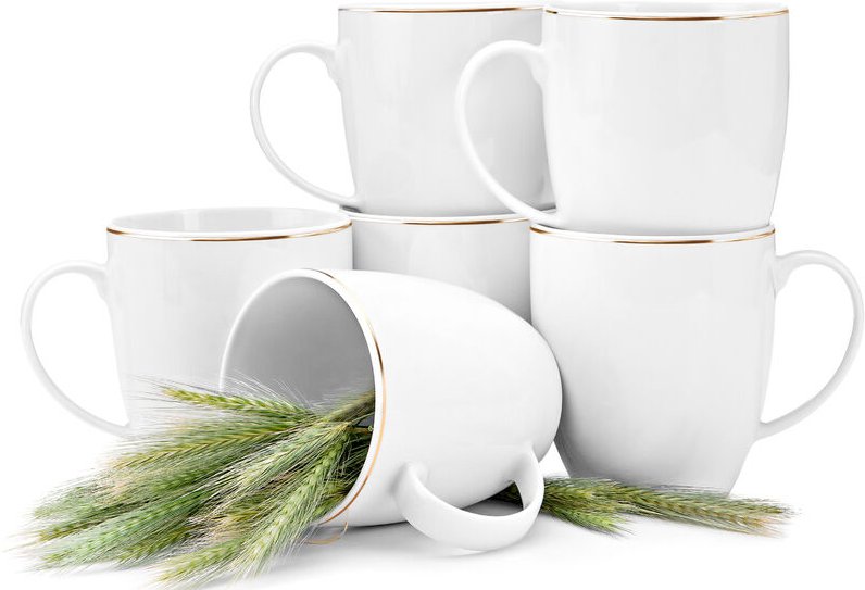 Konsimo - boss Becher-Set 380ml 6-tlg 6 Personen Porzellan, Weiß