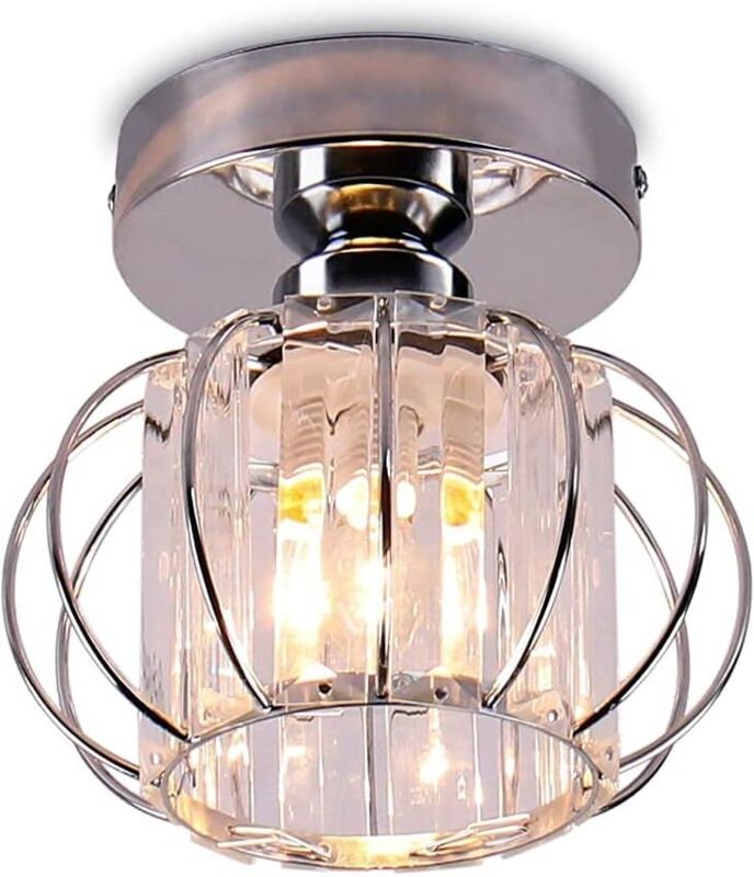 Deckenleuchte Moderne Kristall E27 LED Deckenlampe Mini Lampenschirm für Küche Esszimmer Schlafzimmer Flur Eingang (Weiß...