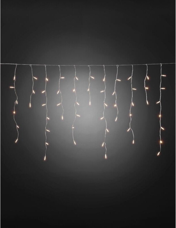 LED Eisregen Lichtervorhang 200 Warmweiße Dioden 24V Außentrafo