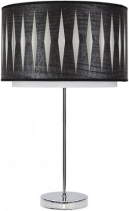 Fabrilamp - alexandra hohe tischleuchte 1xe27 chrom/schwarz holz 61x30x30 cm